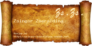 Zsingor Zseraldina névjegykártya